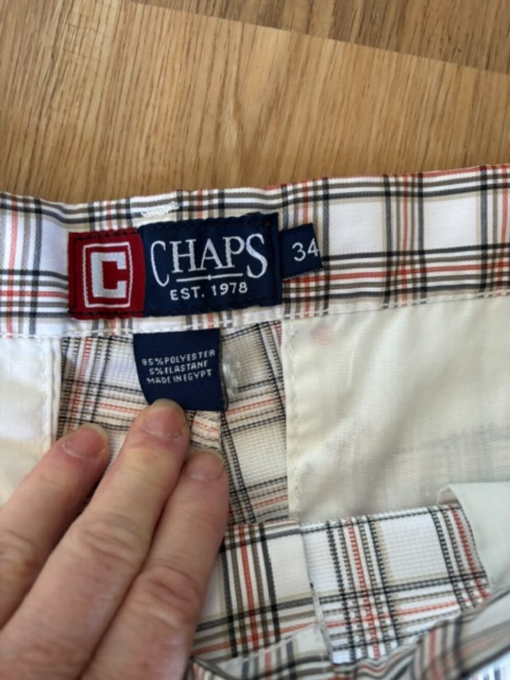 Chaps Mens Plaid Flat Front 9" Inseam Casual Golf Shorts EUC 34 - Picture 4 of 5